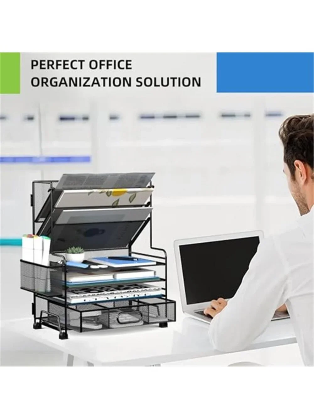 Desk Organizer File Tray Multi Tier Paper Holder Office Supply Storage Rack